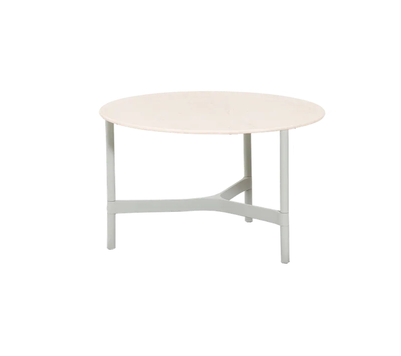 Twist coffee table, medium de Cane-line en White, aluminium, Travertine look, Ceramic – photo du produit