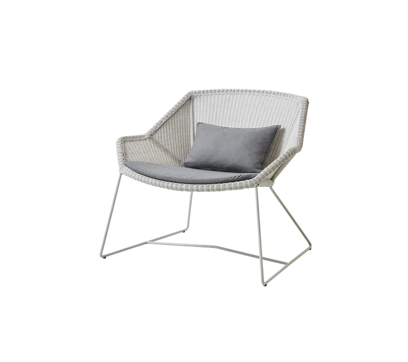 Breeze lounge chair de Cane-line en White grey, small round Weave, Grey, Natté – photo du produit