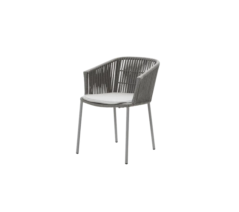 Moments chair, stackable by Cane-line in Grey, string open Soft Rope, Light grey, Natté – product photo 2 of 2