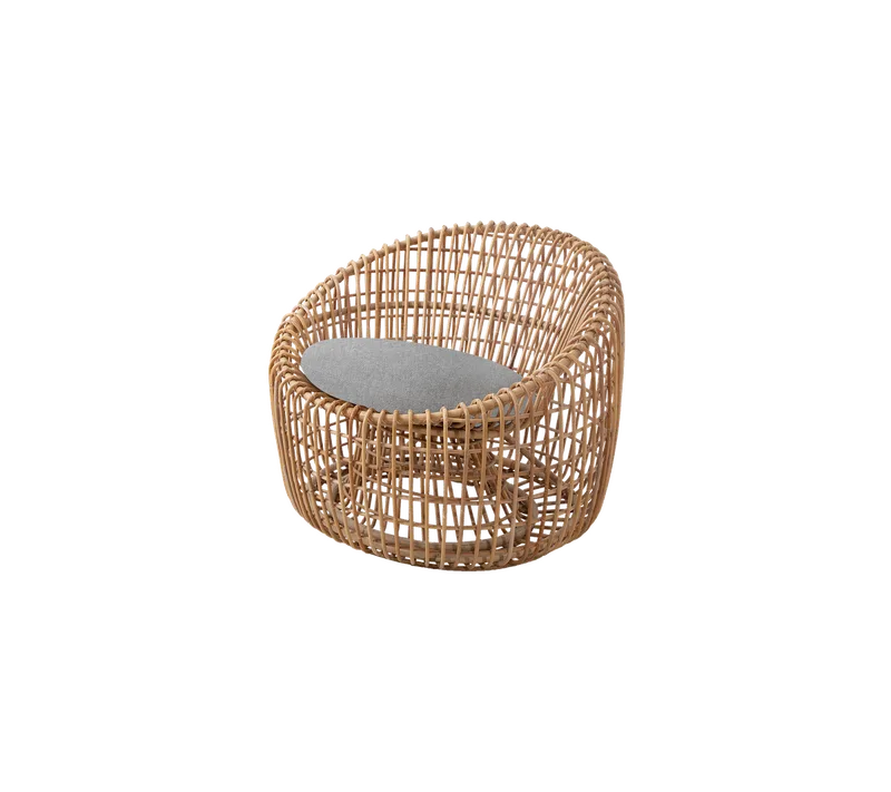 Nest round chair by Cane-line in Natural, medium round sticks rattan, Light grey, Essence – product photo
