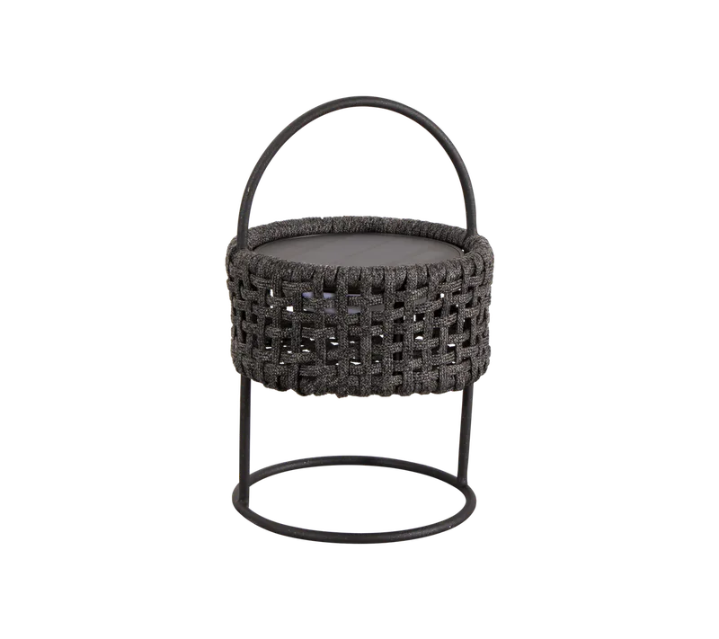 Illusion lamp van Cane-line in Dark grey, medium flat Soft Rope, Solar LED – productfoto