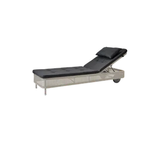 Presley sunbed von Cane-line in Sand, small round Weave, Black, Natté w/QuickDry & Airflow – Produktfoto 2 von 2