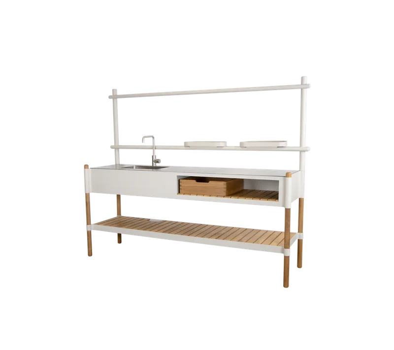 Sticks kitchen by Cane-line in Stainless steel, Sand, Aluminium, Teak – product photo