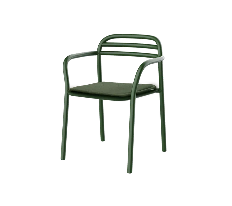 Bliss armchair by Cane-line in Dark green, aluminium, Light green, Delight w/QuickDry & Airflow – product photo