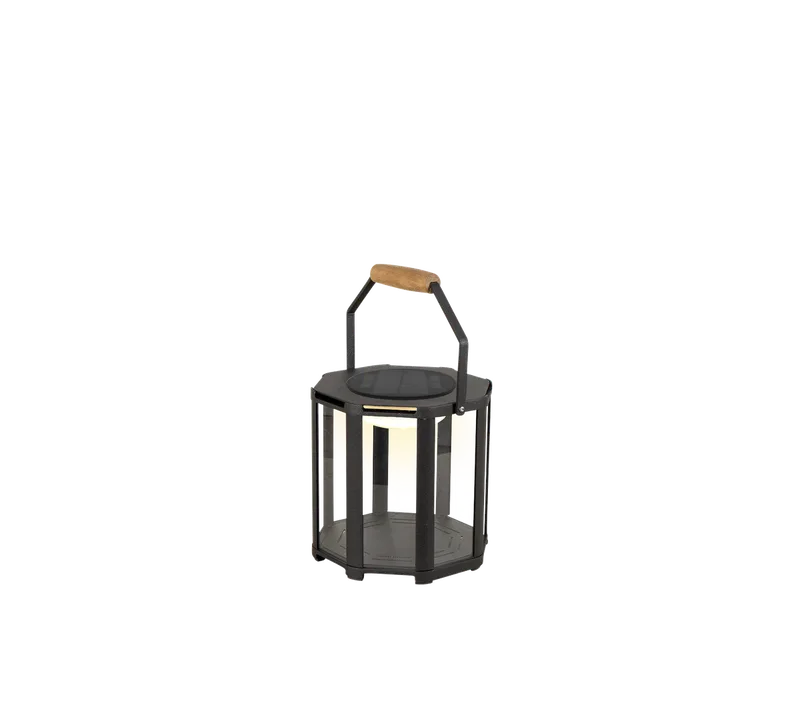 Lightlux lantern, mini van Cane-line in Lava grey, aluminium, Lava grey, aluminium – productfoto