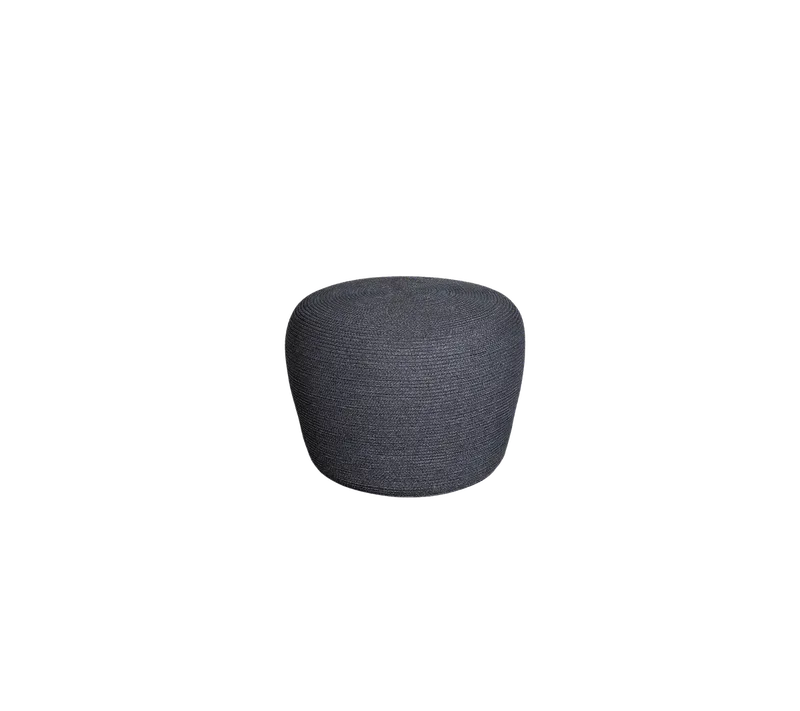 Circle footstool small by Cane-line in Dark grey, swirl Soft Rope w/QuickDry & Airflow – product photo