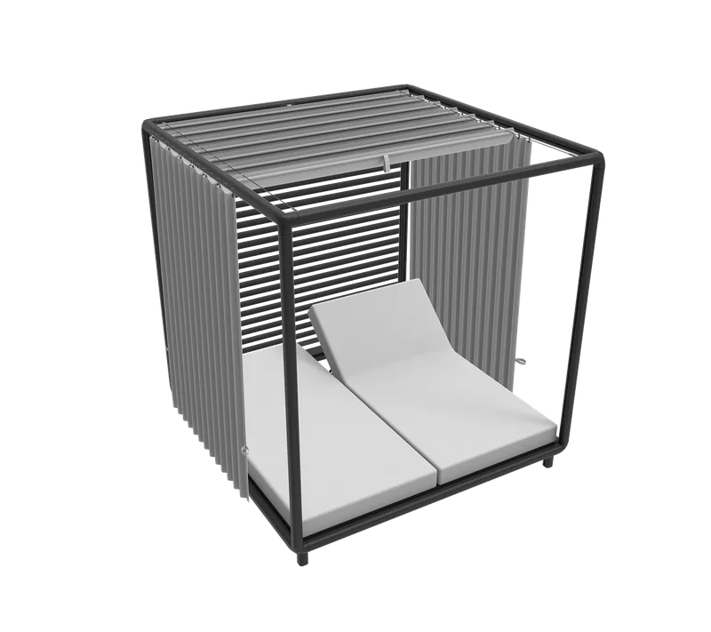 Laze cabana (2) by Cane-line in Lava grey, aluminium incl. light grey Natté w/QuickDry & Airflow – product photo