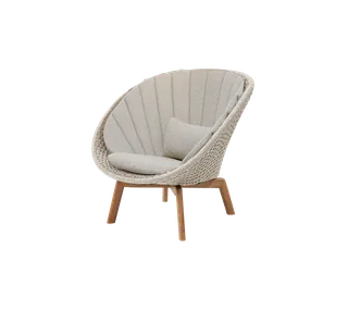 Peacock lounge chair by Cane-line in Sand, medium flat Soft Rope w/teak, Desert sand, Rise w/QuickDry & Airflow – product photo 2 of 2