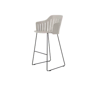 Choice bar chair by Cane-line in Taupe, polypropylene, up to 98% recycled, Black, steel, indoor – product photo 2 of 2