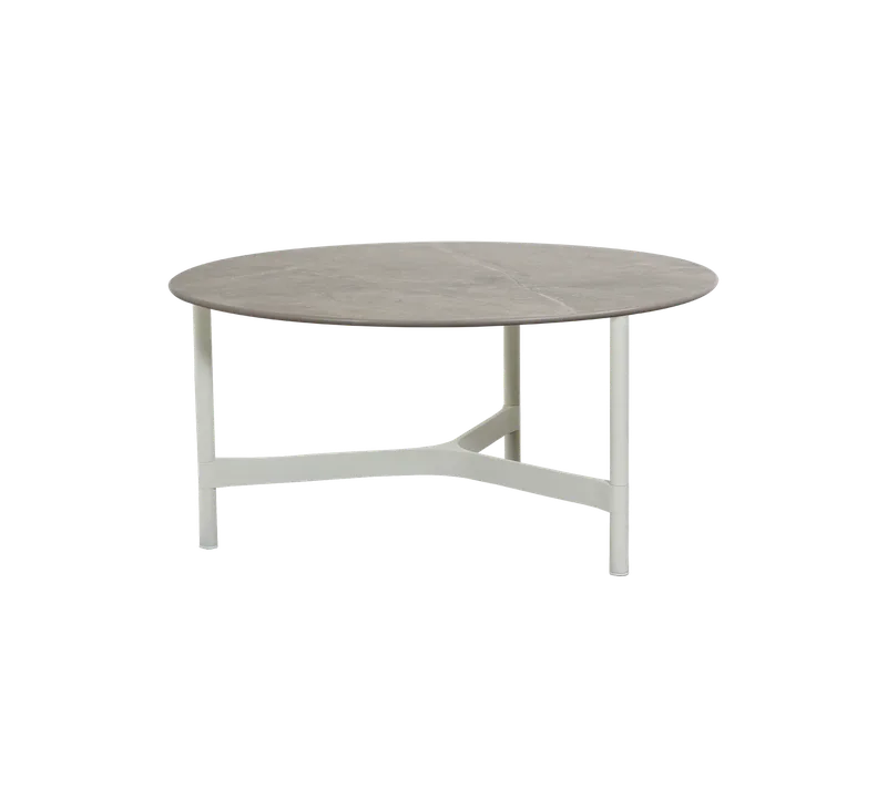Twist coffee table, large von Cane-line in White, aluminium, Taupe, Ceramic – Produktfoto