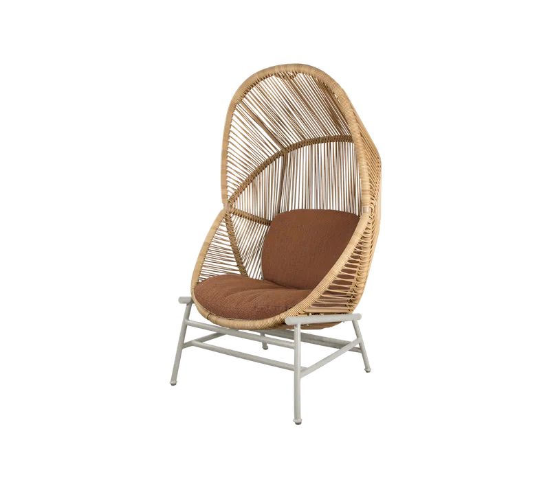 Hive chair by Cane-line in Natural, small round core Weave, Sand, Aluminium, Umber brown, Rise w/QuickDry & Airflow – product photo