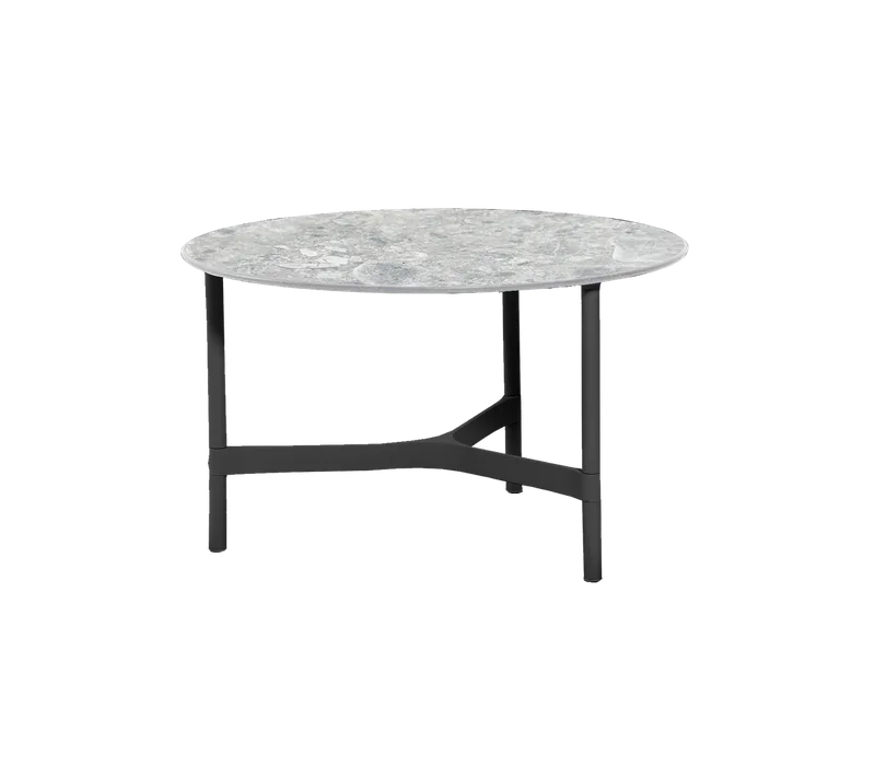 Twist coffee table, medium van Cane-line in Lava grey, aluminium, Multi colour, ceramic – productfoto