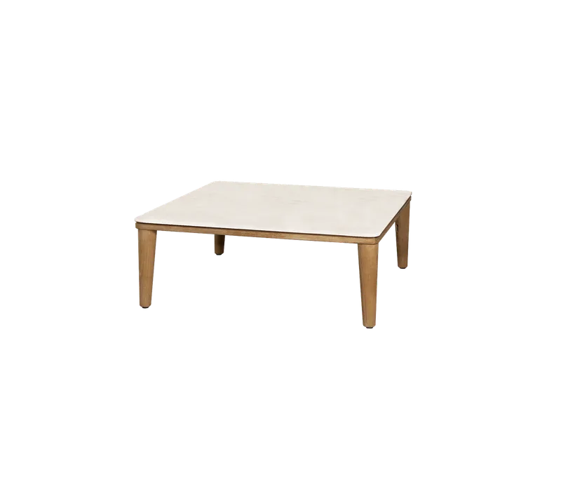 Capture coffee table, 85x85 cm by Cane-line in Teak, Travertine look, ceramic w/rounded corners – product photo
