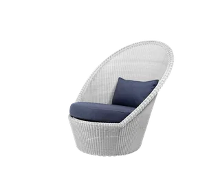 Kingston sunchair w/wheels van Cane-line in White grey, small round Weave, Blue, Link w/QuickDry & Airflow – productfoto 2 van 2