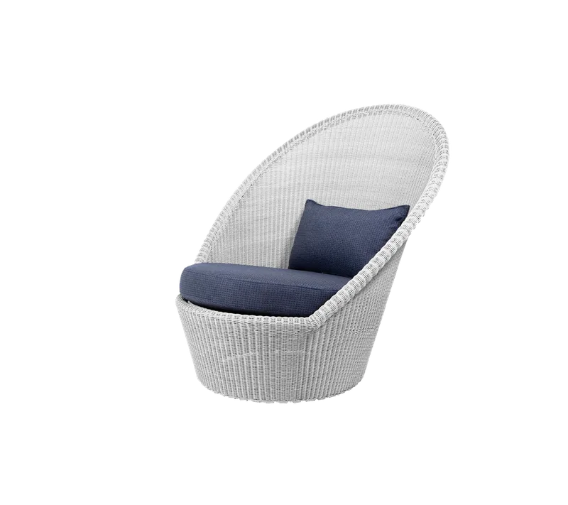 Kingston sunchair w/wheels van Cane-line in White grey, small round Weave, Blue, Link w/QuickDry & Airflow – productfoto 2 van 2