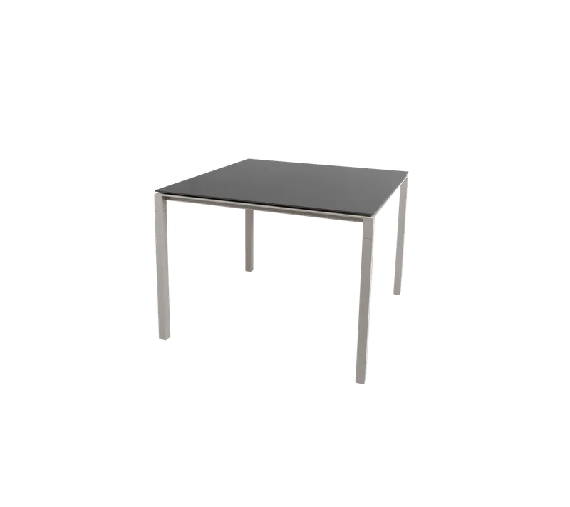 Pure dining table, 100x100 cm van Cane-line in Taupe, aluminium, Nero black, ceramic – productfoto