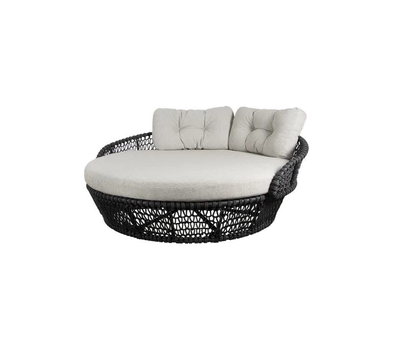 Ocean large daybed von Cane-line in Dark grey, round open Soft Rope, Light brown, Wove w/QuickDry & Airflow – Produktfoto