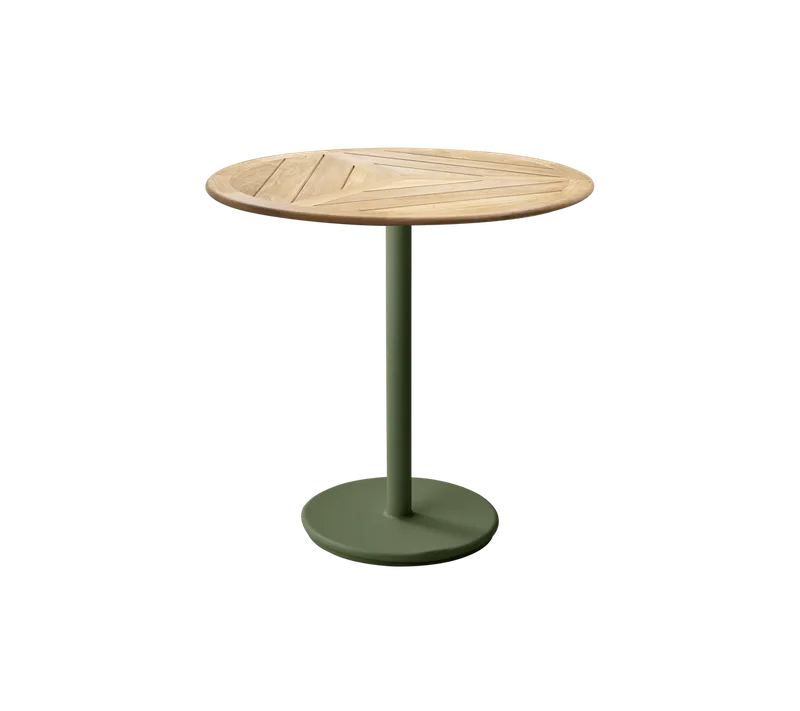Go café table dia. 80 cm by Cane-line in Dark green, aluminium, Teak, geometric 80 cm – product photo