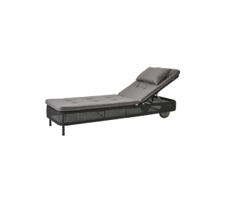 Presley sunbed van Cane-line in Black, small round Weave, Taupe, Natté w/QuickDry & Airflow – productfoto 2 van 2