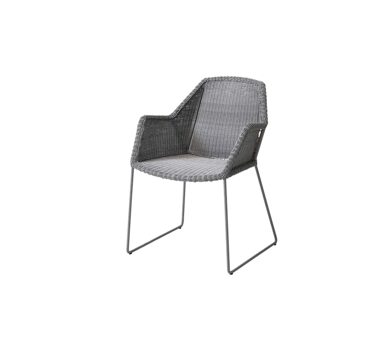 Breeze chair van Cane-line in Light grey, small round Weave, Geen – productfoto