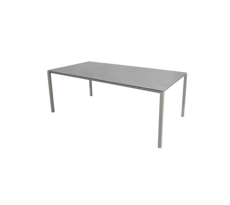 Pure dining table, 200x100 cm van Cane-line in Taupe, aluminium, Concrete grey, ceramic – productfoto