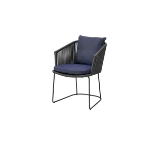 Moments chair von Cane-line in Dark grey, string open Soft Rope, Blue, Link – Produktfoto 2 von 2