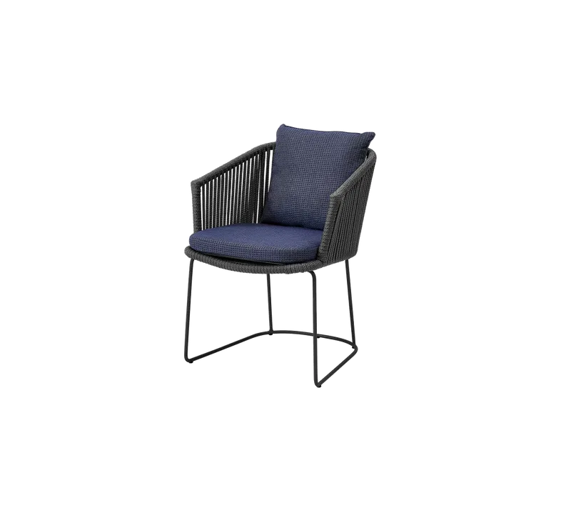 Moments chair von Cane-line in Dark grey, string open Soft Rope, Blue, Link – Produktfoto 2 von 2