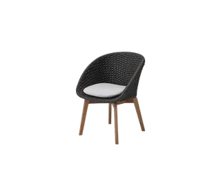 Peacock chair by Cane-line in Dark grey, medium flat Soft Rope w/teak, Light grey, Natté – product photo 2 of 2