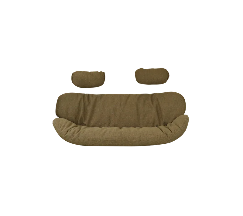 Hive 2-seater sofa, Cushion set by Cane-line in Turmeric yellow, Rise w/QuickDry & Airflow – product photo 3 of 3