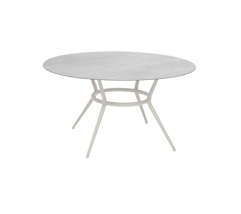 Joy dining table, dia. 144 cm by Cane-line in Sand, Aluminium, Fossil grey, ceramic – product photo
