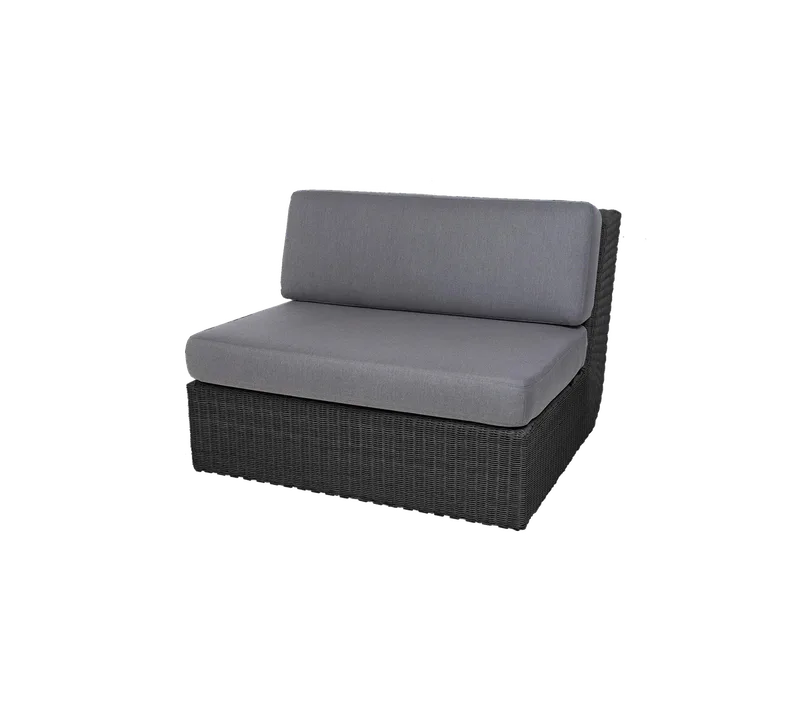 Savannah single seater module de Cane-line en Black, large round Weave, Grey, Natté w/QuickDry & Airflow – photo du produit