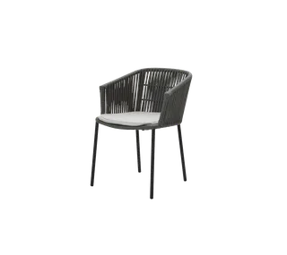 Moments chair, stackable de Cane-line en Dark grey, string open Soft Rope, Light grey, Natté – photo du produit 2 sur 2