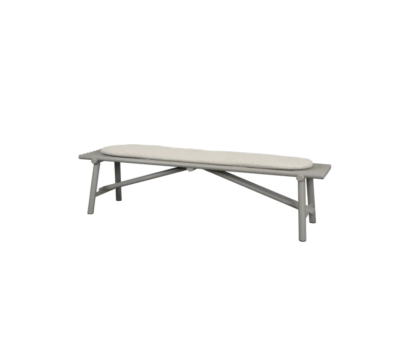 Sticks bench van Cane-line in Taupe, aluminium, Desert sand, Rise w/QuickDry & Airflow – productfoto