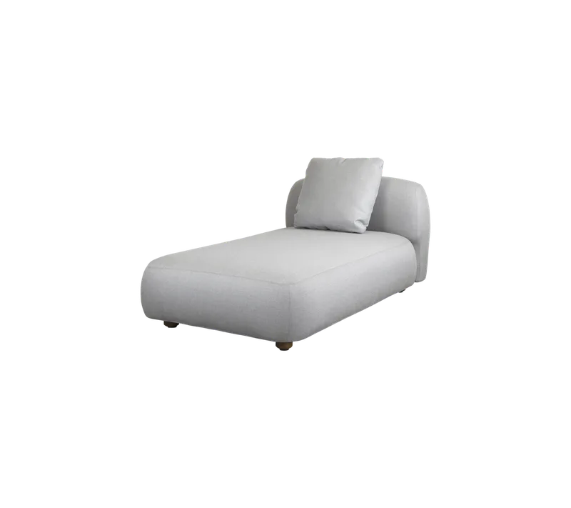 Capture chaise lounge module sofa by Cane-line in Light grey, AirTouch w/QuickDry & Airflow – product photo