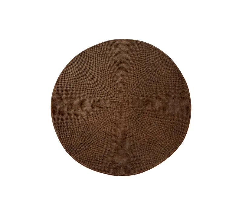 Knit rug, dia 200 cm by Cane-line in Umber brown, crochet Soft Rope – product photo