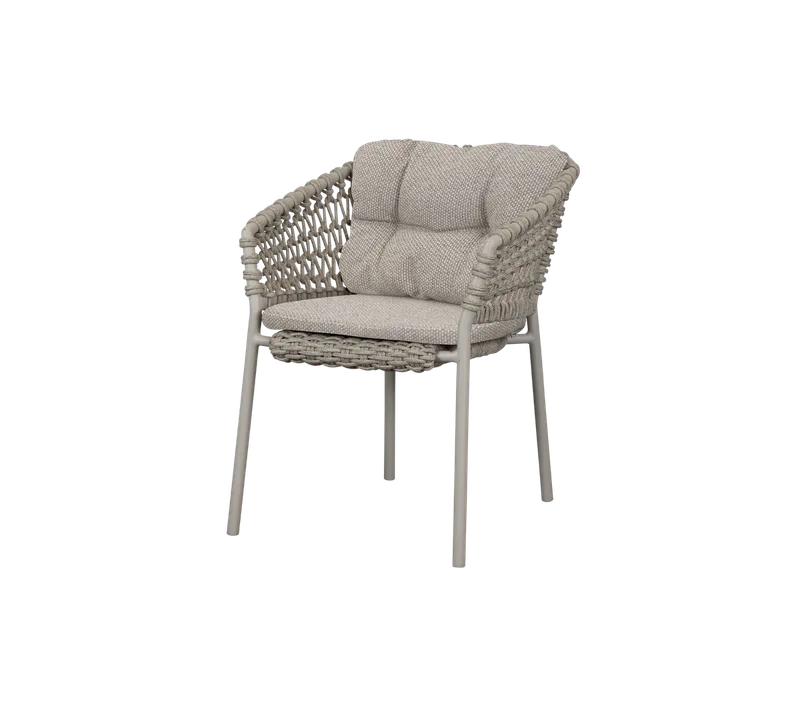 Ocean chair van Cane-line in Taupe, round open Soft Rope, Desert sand, Rise – productfoto