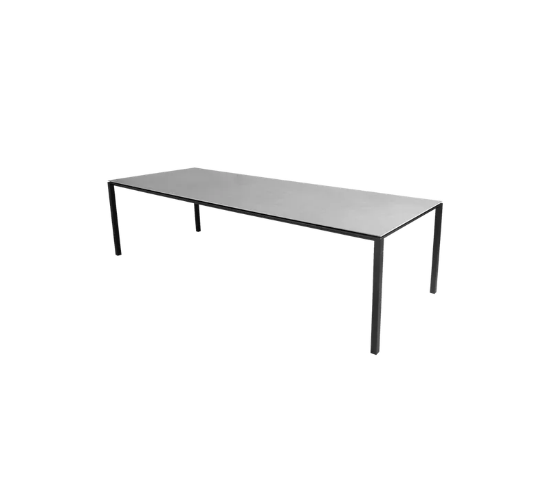 Pure dining table, 280x100 cm by Cane-line in Lava grey, aluminium, Concrete grey, ceramic – product photo