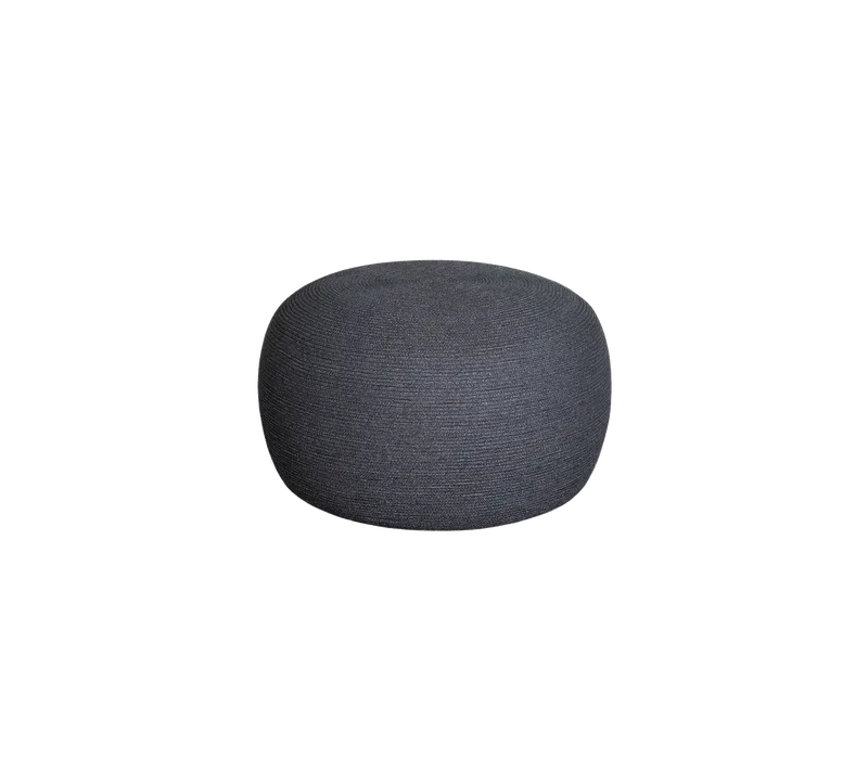 Circle footstool large van Cane-line in Dark grey, swirl Soft Rope w/QuickDry & Airflow – productfoto