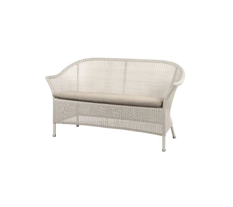Lansing 2-seater sofa von Cane-line in Sand, small round Weave, Taupe, Free, Ohne – Produktfoto