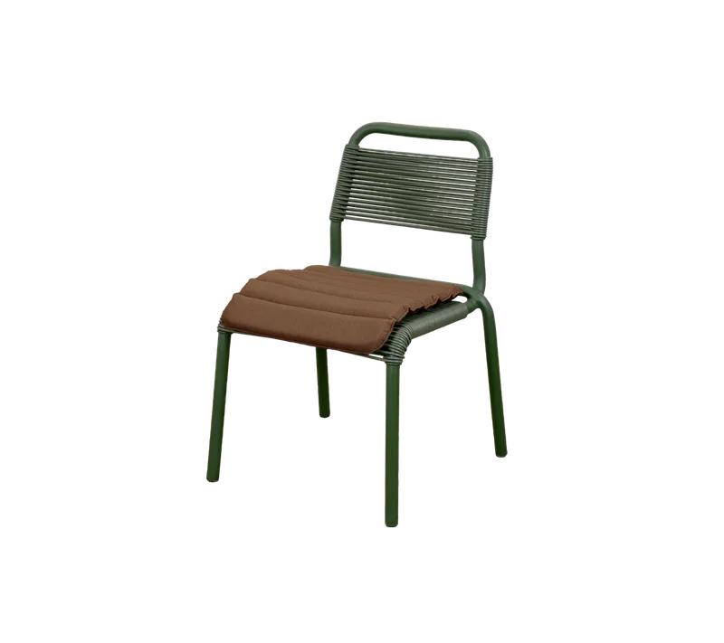 Al Dente chair de Cane-line en Dark green small round core Weave w/dark green aluminium, Desert red, Delight w/QuickDry & Airflow – photo du produit