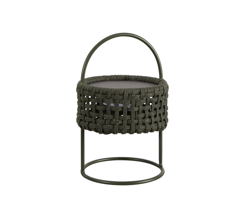 Illusion lamp van Cane-line in Dark green, medium flat Soft Rope, Solar LED – productfoto