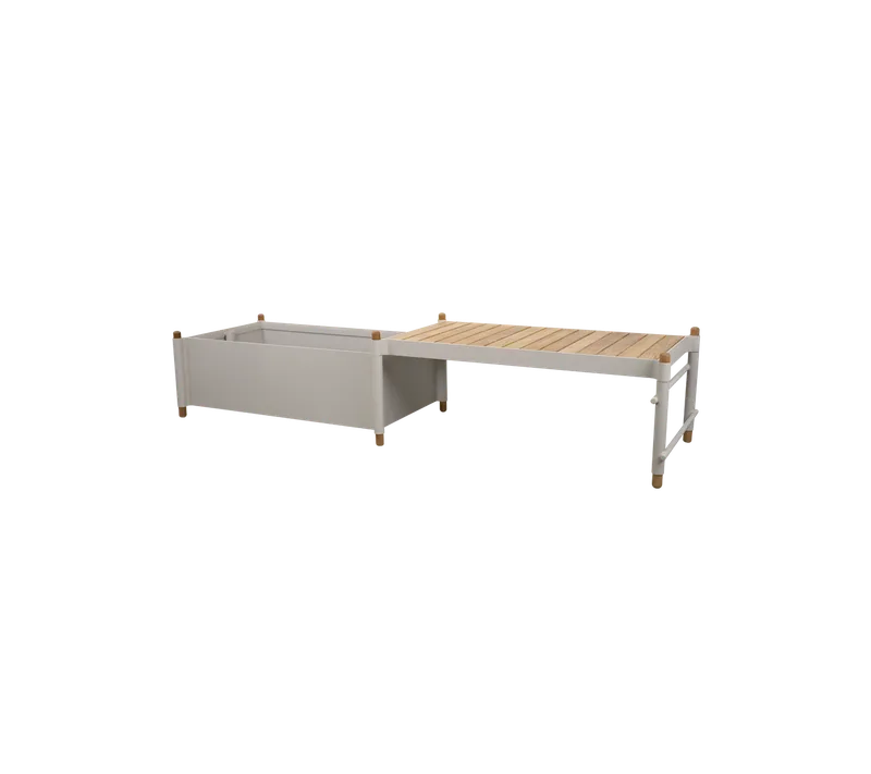 Sticks bench w/planter by Cane-line in Teak w/sand aluminium – product photo