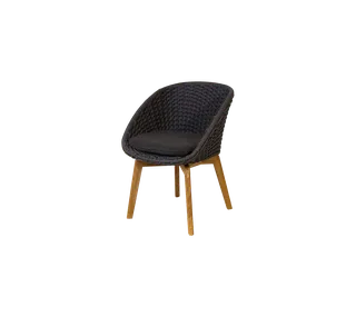 Peacock chair by Cane-line in Dark grey, medium flat Soft Rope w/teak, Dark grey, Focus – product photo 2 of 2