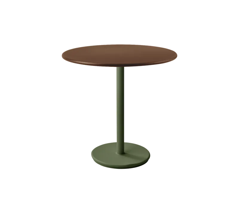 Go café table dia. 80 cm by Cane-line in Dark green, aluminium, Desert red, aluminium – product photo