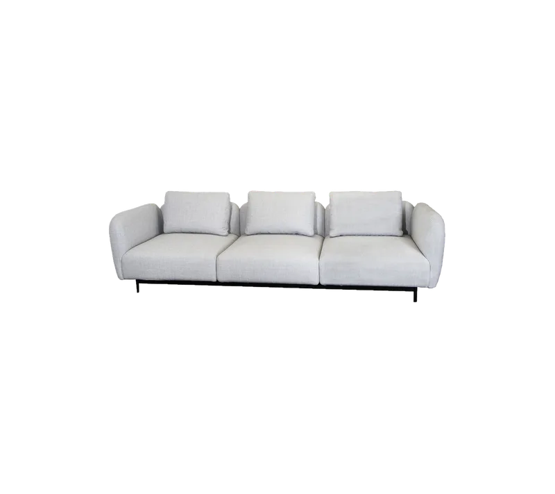 Aura 3-seater sofa de Cane-line en Light grey, Ambience – photo du produit