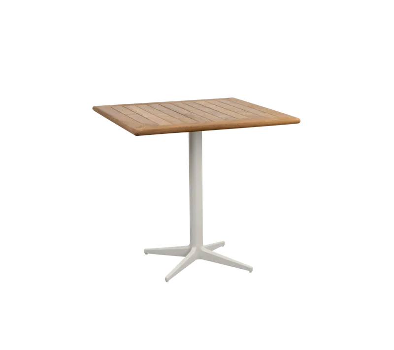 Drop café table 72x72 cm van Cane-line in Sand, Aluminium, Teak w/rounded corners – productfoto