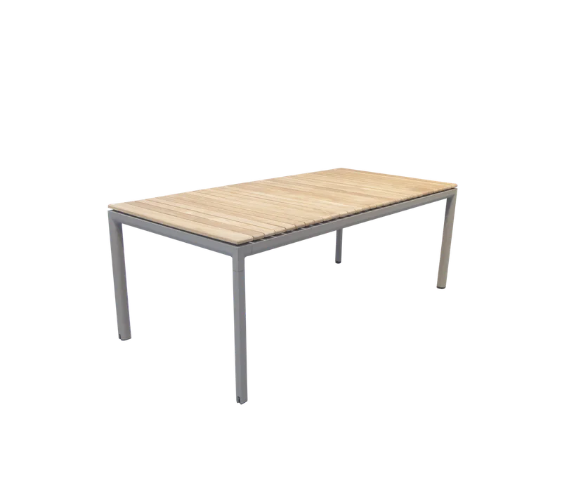 Drop dining table w/120 cm extension by Cane-line in Taupe, aluminium, Teak – product photo