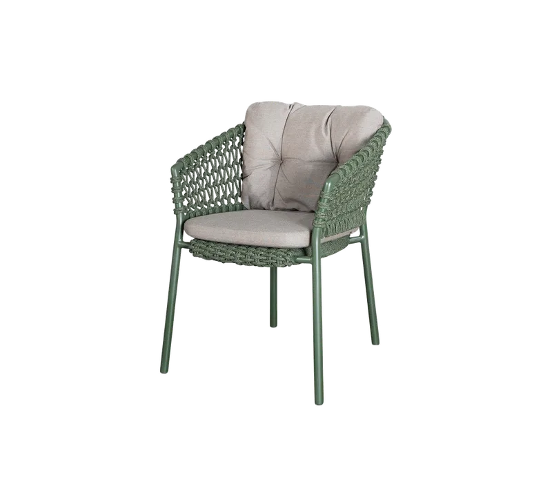 Ocean chair by Cane-line in Dark green, round open Soft Rope, Taupe, Natté – product photo