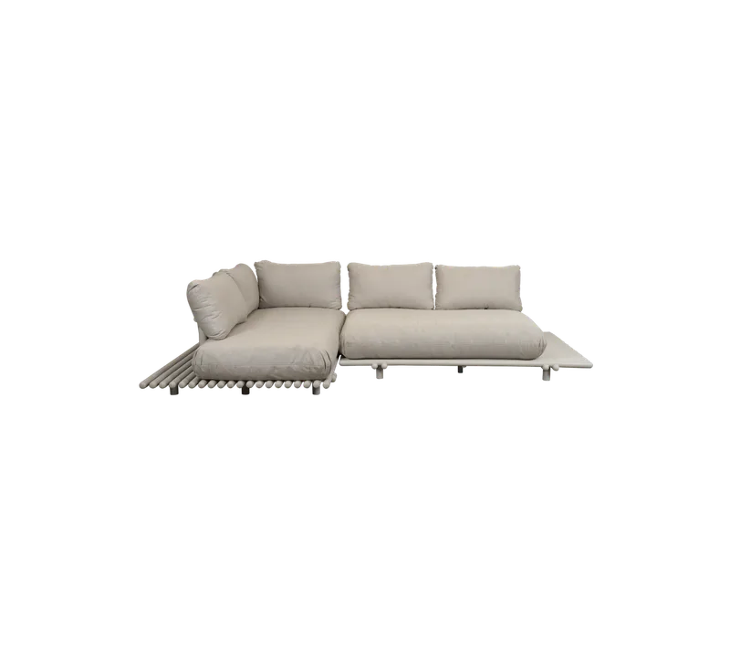 Sticks platform, corner sofa by Cane-line in Sand aluminium incl. sand Natté w/QuickDry & Airflow – product photo