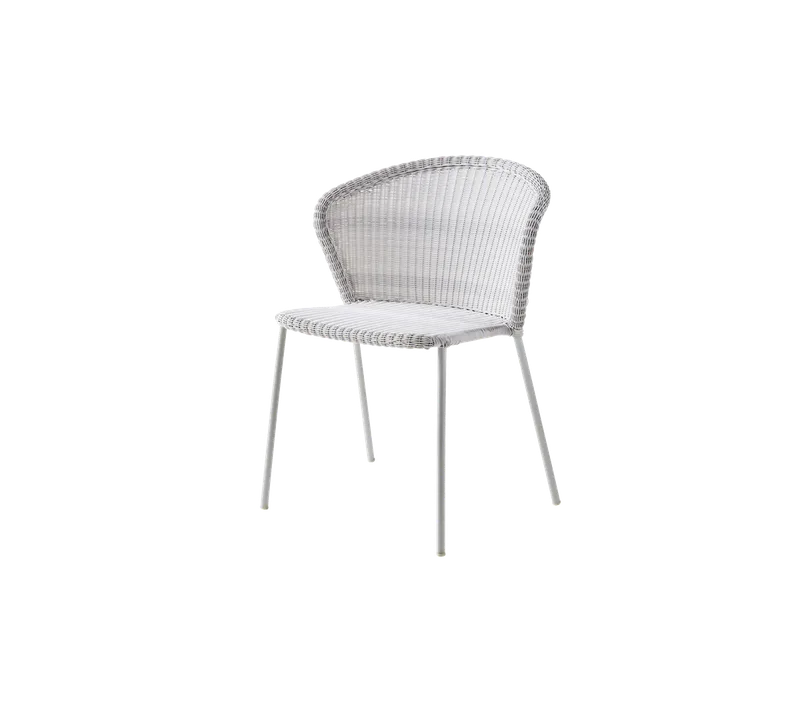 Lean chair by Cane-line in White grey, small round Weave, None – product photo